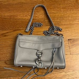 Rebecca Minkoff Mini M.A.C. Crossbody Bag in Grey/Silver